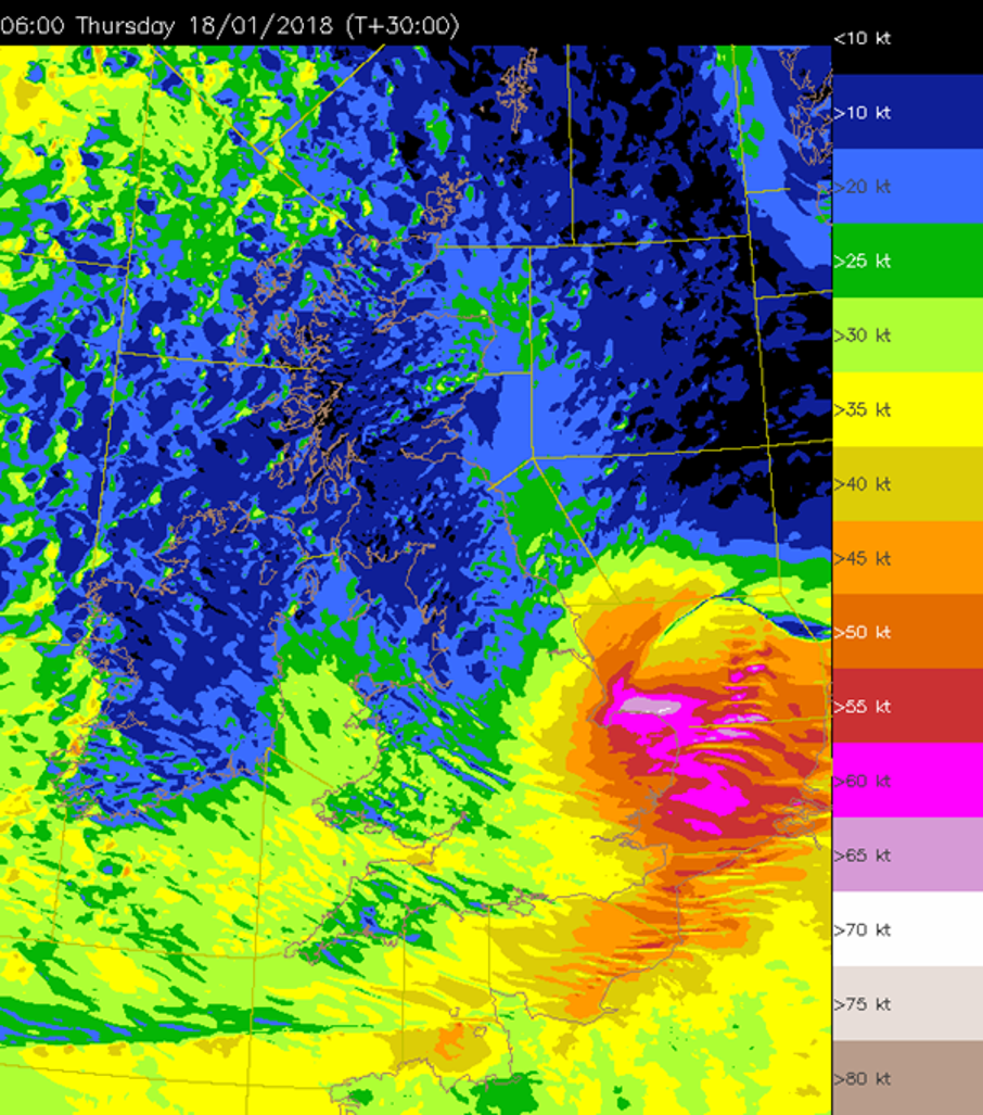 Fcst Max Gusts UKV.