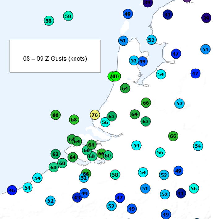 Max gust 09Z.